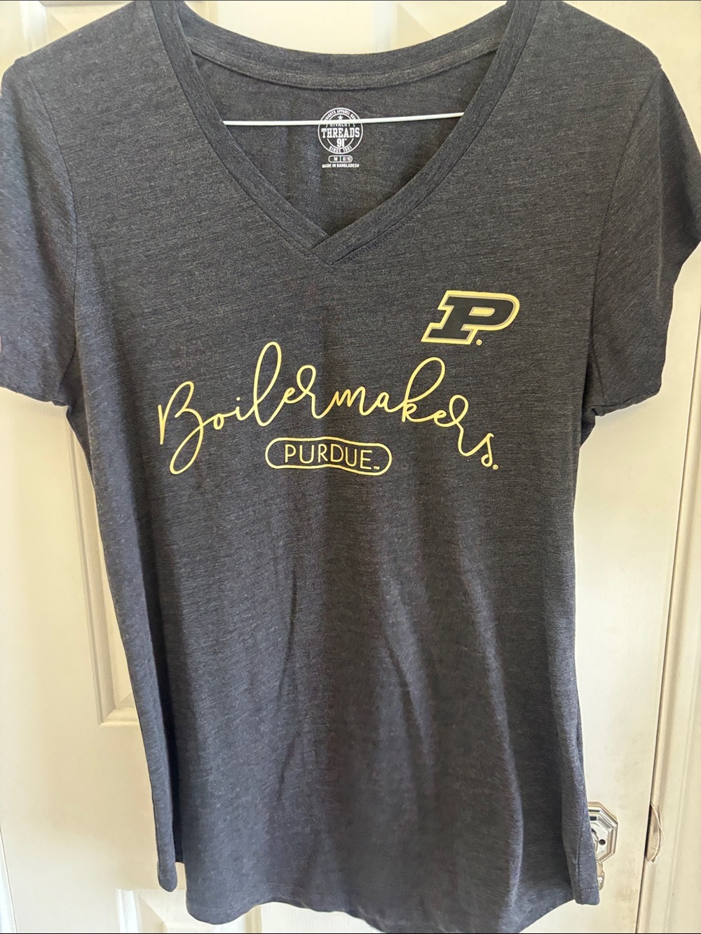 Rivalry Threads Purdue Boilermakers Gray and Gold V-Neck Tee
